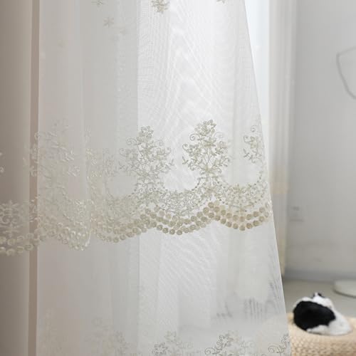 Rideaux transparents blancs œillets salon chambre long 137cm