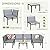 U-MAX 7 Pieces Patio Furniture Set, Cotton-Filled Textilene Fabric Outdoor Conversation Sets with Coffee Table, Outdoor Sectional Furniture for Garden, Backyard, Balcony, Lawn (Dark Grey)
