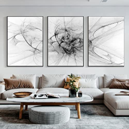 Toile abstraite noir et blanc : affiche minimaliste et impression murale style nordique 20x30