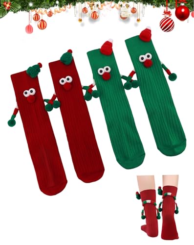 Chaussettes de Noël Yawlsow magnétiques à offrir en cadeau de Secret Santa pour s'amuser ensemble