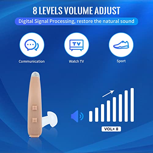 Bte Hearing Aid For Seniors And Adults, 120Hr Battery Life, 16-Channel Digital Hearing Amplifier With Volume Adjustment And Noise Reduction, One Fits Left Or Right Ear (Apt0501-1) #TOP3