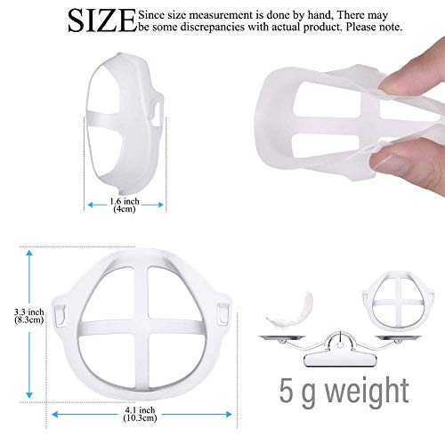 Face Mask Bracket (10Pcs) 3D Mask Bracket - Silicone Mask Bracket More Space for Comfortable Breathing Protect Lipstick Washable Reusable (Large) - Thumbnail 7