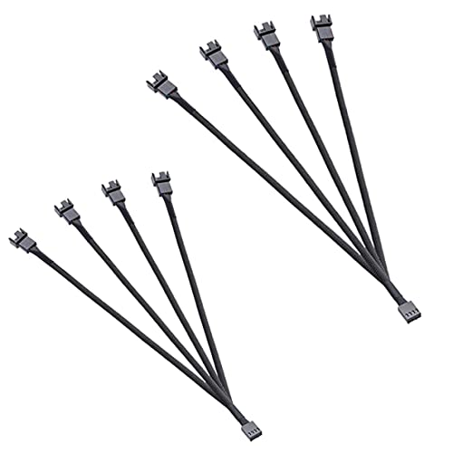 Image of 3 Way 4 Pin PWM Fan Splitter,Adapter Cable Sleeved Braided Y Splitter PC 4 Pin Fan Extension Power Cable 1to2,1 to 3 ,1to4,Converter for Computer ATX Case Cooling Fan Cable