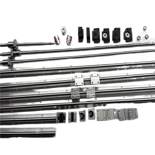 Metal Ball Screw nut end Processing 6Sets Linear Rail SBR16 L400/700/800mm+SFU1605-350/600/750mm Ball Screw+3 BK12/BF12+3 DSG16H +3 Couple