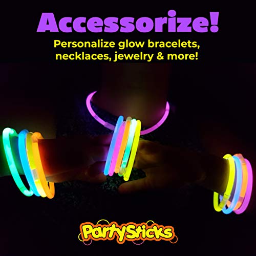 PartySticks Moondance Glow Sticks and Connectors - 40pk Glow in The Dark Party Favors with 16 Glow Sticks Party Decorations and 24 Connectors for Light Up Glasses, Glow Necklaces, Glow Bracelets - Thumbnail 4