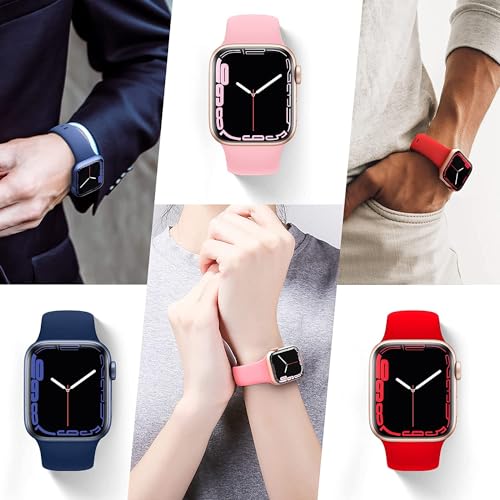 Image of MINX Smart Watch Strap Compatible for Apple Watch Band 38mm / 40mm / 41mm / 42mm / 44mm / 45mm / 49mm Series 9 /8 / 7 /6 / 5 /4 / 3 /2 / 1 SE Soft Silicone (Combo Packs)