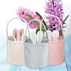 4 Sacchetti Regalo Pasqua A Forma Di Coniglio, Flanella Con Coulisse, 18x15 Cm - Per Caramelle, Uova E Cestini Pasquali, Blu E Rosa