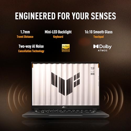 TUF Gaming A14 Copilot+ PC Gaming Laptop, 14" WQXGA 16:10 165Hz Display, AMD Ryzen AI Max+ 392 Processore, 32GB LPDDR5X, 1TB PCIe Gen 4.0 SSD, Wi-Fi 6E, Windows 11 Home, FA401, Jaegar Gray - Notebook - Immagine 8