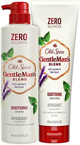 Old Spice Men's Sulfate Free Shampoo and Conditioner Set with Lavender & Mint Scent, Gentleman's Blend (14.8 Fl Oz & 8 Fl Oz)