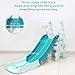 5 in 1 Toddler Slide and Swing Set, Indoor Playground for Kids with Safety Swing, Basketball Hoop & Soccer Net, Anti-Tip Stable Design, Toys for Boys Girls Ages 1-6 (Tower-Slide-Blue)