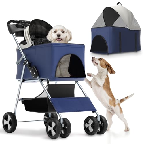 Image of Magshion 3-in-1 Foldable Pet Stroller for Small to Medium Dogs and Cats