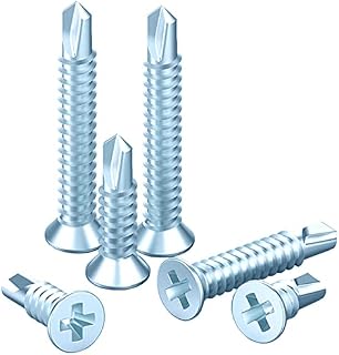 Self Tapping Screws 4.2x32 mm Self Drilling Screws for Metal Sheets Roofing Windows Countersunk Screws Drill Flat Head Zinc Screws 50Pcs