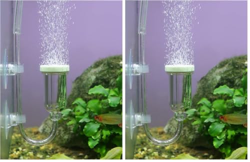 Image of boxtech Aquarium Air Stone, Fish Tank Bubble Diffuser High Dissolved Oxygen Airstones for Air Pump Accessoriess with 1 Check Valve, 2 Suction Cup for Aquarium Pond Hydroponic