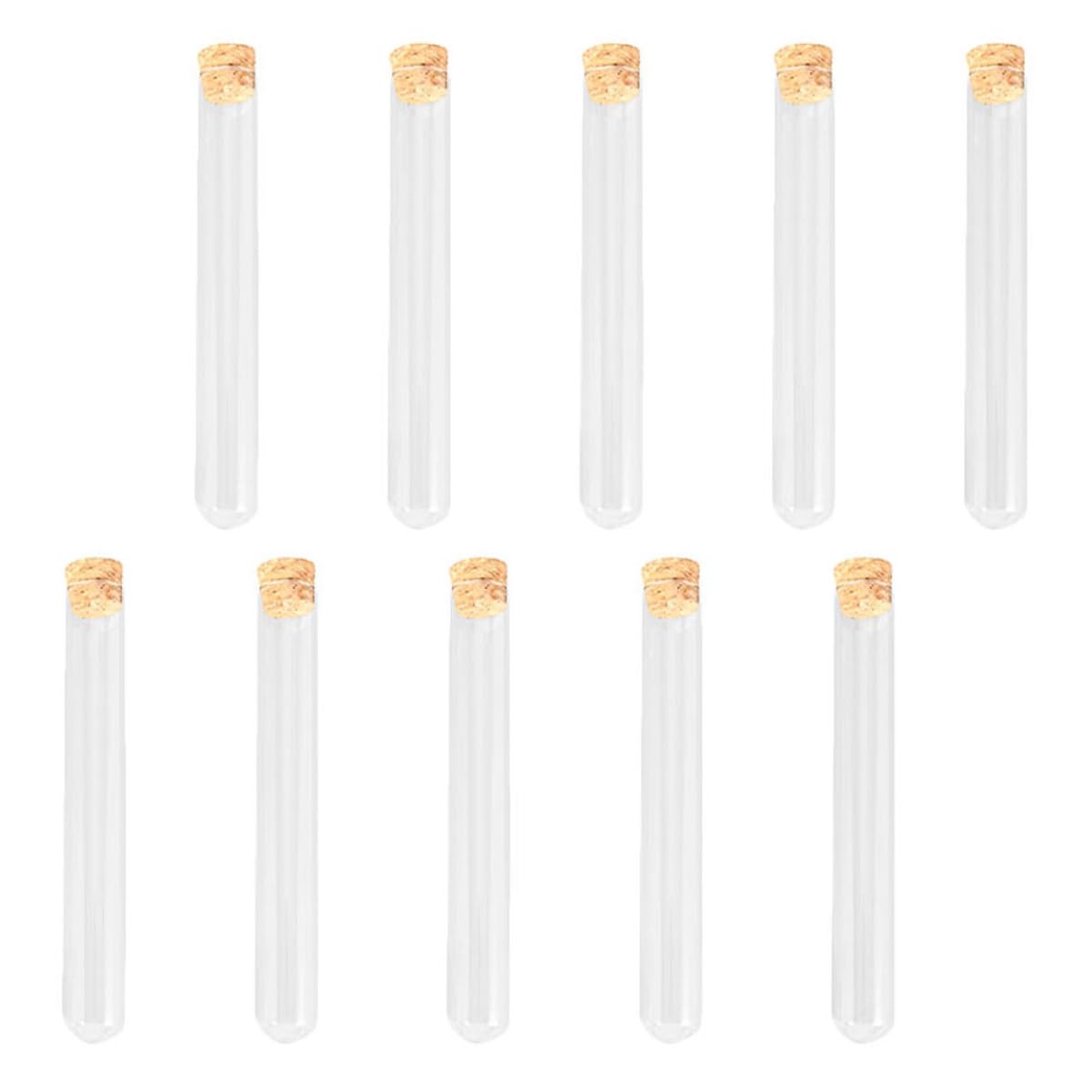 Zerodeko 5 Series Tubo De Ensayo Tubos De Ensayo Con Corchos Conformado Tubos De Laboratorio De Prueba Tubo De Almacenamiento Transparente Muestra Múltiple Redondo De Madera 10 Piezas X 5