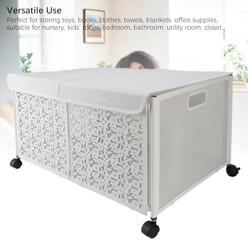 Caixa de Armazenamento de Brinquedos Dobrável, Grande Capacidade de 70l, à Prova de Poeira, Portátil