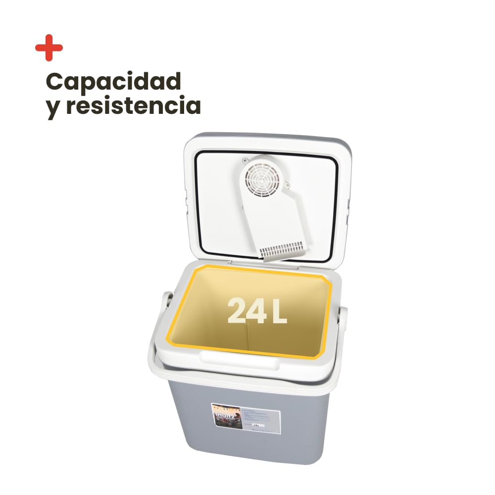 Nevera Portatil ELectrica 24L - Nevera 12V para Camping Compacta Escapadas, Picnic o como Nevera Coche