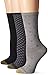 Gold Toe Women's Ultra Soft Dot Texture Crew 3 Pack, Grey Marl/Black/Charcoal, 6-9