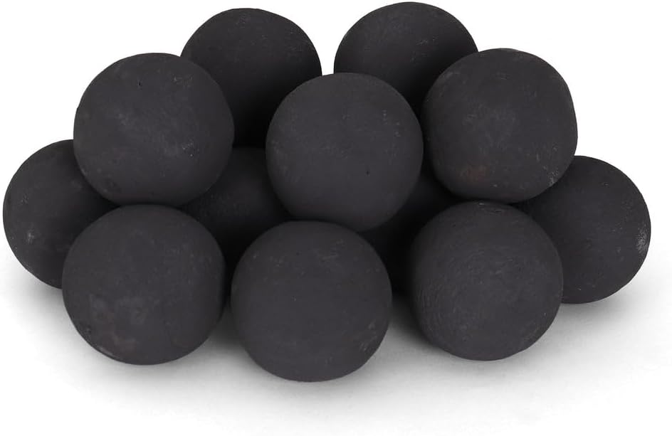 3" Ceramic Fire Balls for Fire Pit – Decorative Fire Pit Balls for Gas Fire Pits & Fire Tables – Heat Resistant Ceramic Fire Balls – Modern Decoration (15 Pack, Red)