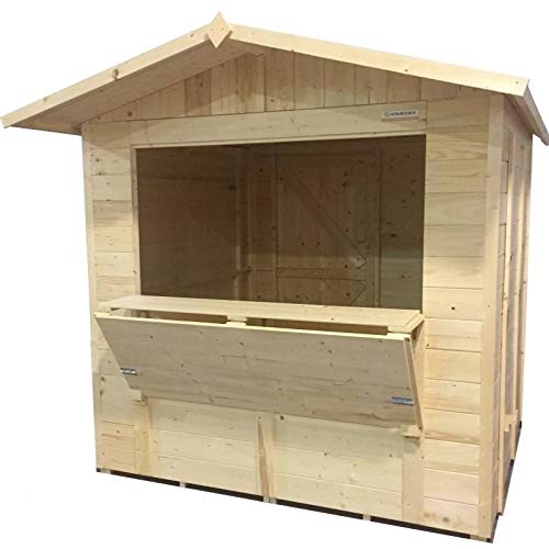  Home Idea Italia, Chiosco Box in Legno Market 258 x 222 cm 1 Anta Pavimento e Ardesia Inclusi