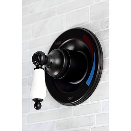Grifería para bañera y ducha Kingston KB660PL, acabado mate negro, colección vintage, doble manija, construcción de latón de alta calidad para durabilidad y fiabilidad miniatura 3