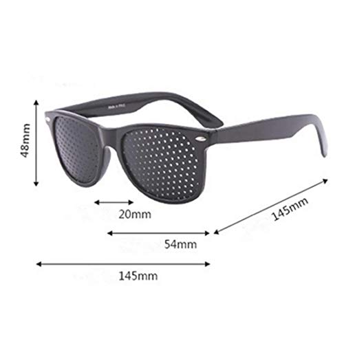 Image of Rockoshop Lazy Spectacles Pinhole Vision Correction Glasses Eyesight Improvement For Men /Women /Kids with Hard Case (Black)