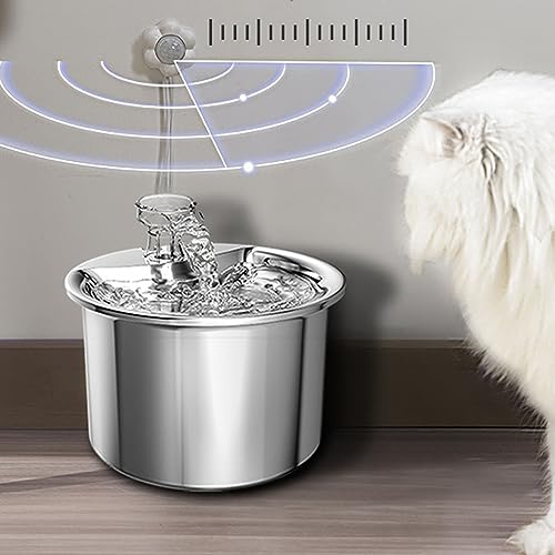 Fuente de agua automática para gatos de acero inoxidable miniatura 7