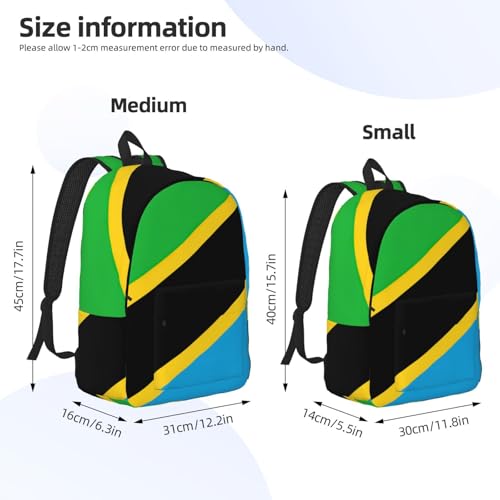 Sac à dos en toile drapeau de Tanzanie WURTON pour rando et travail - 4
