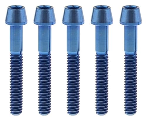 Vis Allen M6x35mm en titane conique bleu pour vélo lot de 5
