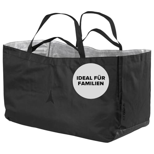 ATOMIC A Bag Family in Black I Praktische Snowboard/Skischuhtasche für den Winter- & Sommerurlaub I Familien Skischuh Transporttasche für Vier Paar Boots I Schmutzresistente Ganzjahres Sporttasche