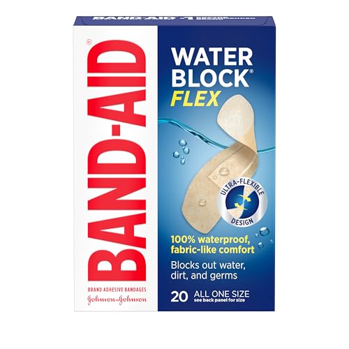 BAND-AID Brand Water Block Flex 100% Waterproof Adhesive Bandages for First-Aid Wound Care of Minor...