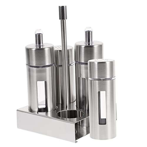 Bouteilles à condiments Mobestech en acier inoxydable avec support de cuisine pour table