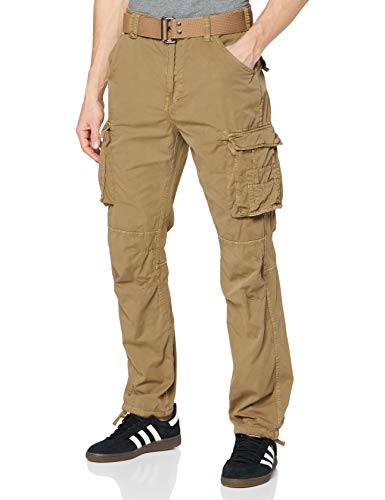 Schott NYC Homme Pantalon Army Pants, Beige, 33W EU