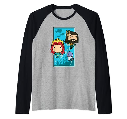 Aquaman Movie Chibi Mera and Aquaman Camiseta Manga Raglan