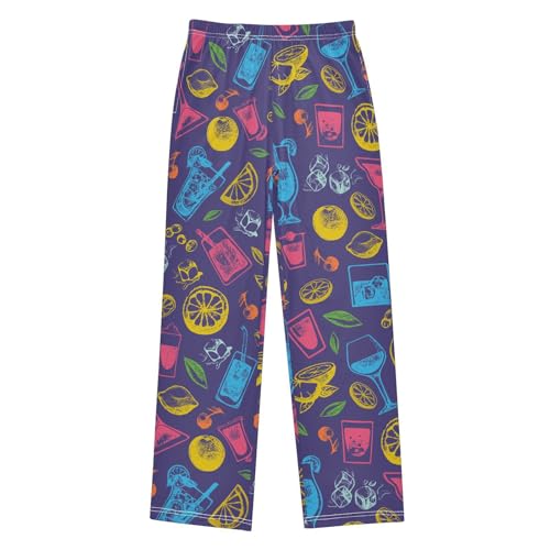 ZZKKO Alcohol Cocktail Drink Tequila Boys Pants for Kids Jogger Pants with Pockets S-XL
