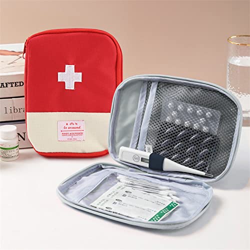 Lucywey First Aid Set 2 Pieces Empty First Aid Bag First Aid Kit Mini First Aid Kit Hiking for Home, Car, Travel, Office, Sports, Hiking, Camping, Rescue (Red + Blue) - Image 4