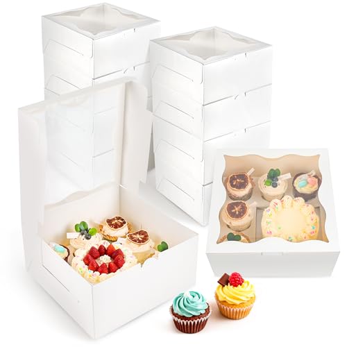 NPLUX 8-Pack Cupcake Box with Clear Window