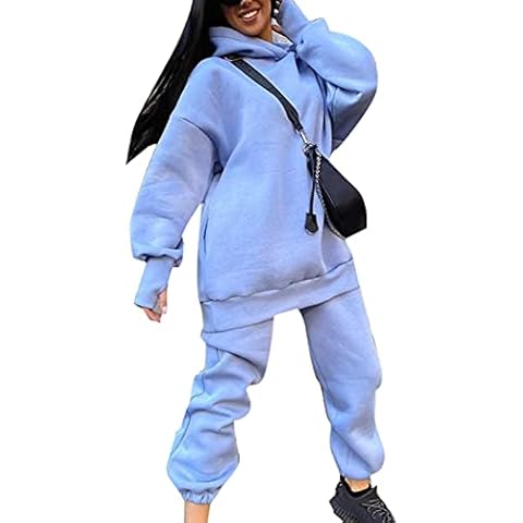 Womens Baggy Tracksuit Full Set Ladies Oversized Loungewear 2 Piece Sweatsuit Casual Hoodie Outfits Cover