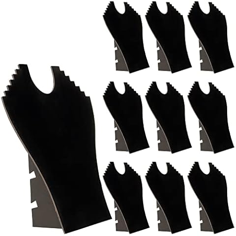 MOUYAT 10 Pack Black Necklace Display, Velvet Necklace Display Holder with Reinforced Bracket, Necklace Display Stands For Selling, Jewelry Organization, 9.6 x 9.2 Inch Cover