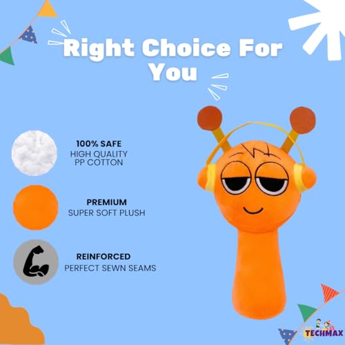 Image of Customized Text Orange Sprunki Plush Toys
