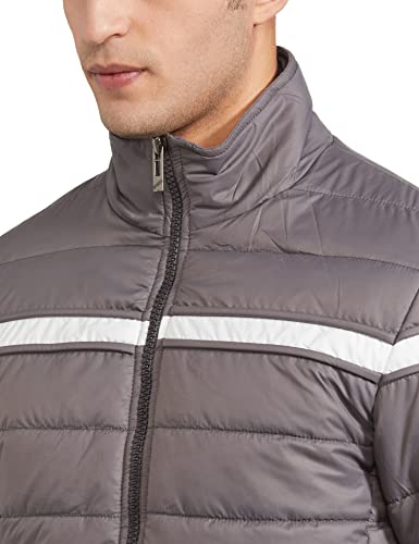 Image of Qube By Fort Collins Men's Padded Puffer Bomber Jacket - Quilted Winter Jacket for Men | Full Zip Warm High Neck Bomber Jacket with Chest Stripe for Winter Wear, Travel & Daily Use