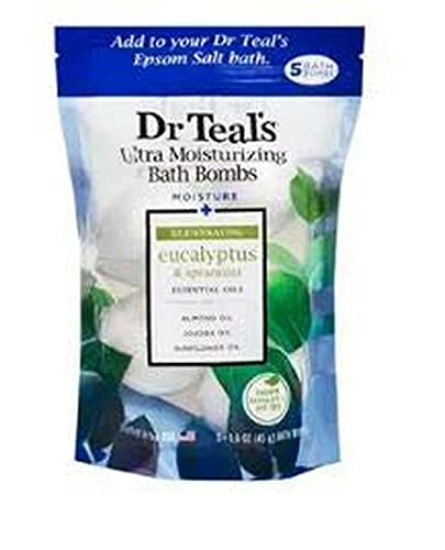 Dr Teal's Ultra Moisturizing Bath Bombs Moisture + Rejuvenating Eucalyptus & Spearmint Essential Oils