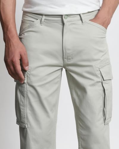 Image of MUFTI Navy Slim Fit Cargo Trousers