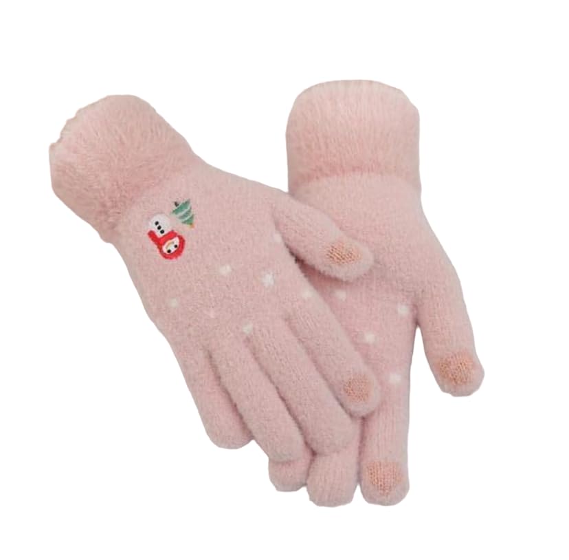 topibaaz Women Woolen Gloves Half Finger Acrylic Angora Wool Knitted Plush Winter Gloves for Girls and Boys Casual Warm Hand Gloves-picture-39