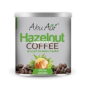 Abu Auf Abuauf Oriental Original Turkish Coffee Cafe Arabic Arabian Arabica Premium Ground Hazelnut Flavore Coffee (1 Pack = 7.05 oz / 200 gm) ابو عوف قهوة بطعم البندق