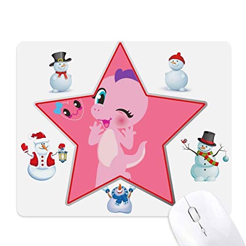 Tapis de souris dinosaure royaume et bonhomme de neige étoilé