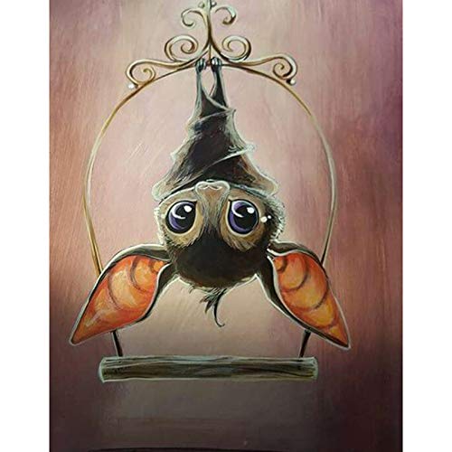 YSCOLOR Full Round Drill 5D DIY Diamond Painting Cartoon Bat Handmade 3D Full Round Embroidery Arts Cross Stitch Mosaic Decor Gift 11.8X15.8 in/30X40cm