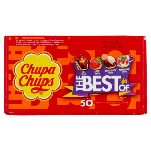 Miniatura 5 de Chupa Chups Original, Caramelo con Palo de Sabores Variados, Display de 50 unidades de 12 gr. (Total 600 gr.)