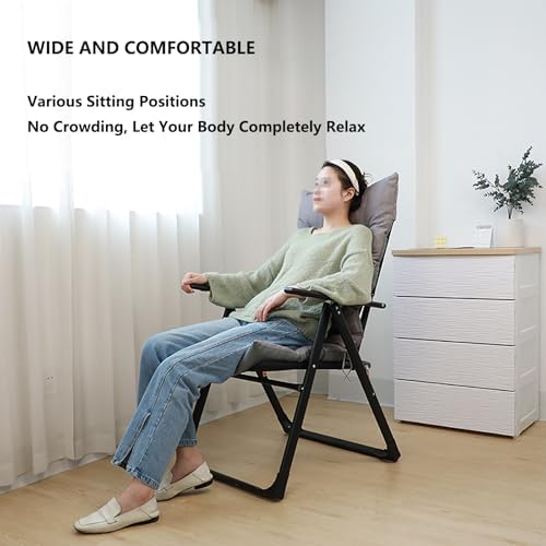Chaise pliante robuste avec dossier réglable et housse lavable