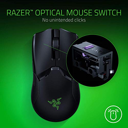 Image of Razer Viper Ultimate HyperSpeed Lightest Wireless Gaming Mouse with RGB Charging Dock | 8 Programmable Buttons | 20,000 DPI Optical Sensor- Chroma RGB Lighting - Black - RZ01-03050100-R3A1