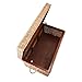 Pemberly Row Modern Kubu Wicker Rattan Storage Trunk, 37 in x 21.25 in x 19 in, Tan Finish, Handmade with Solid Mahogany Frame, Spacious Lift-Top Storage, Versatile Coffee Table for Living Room or
